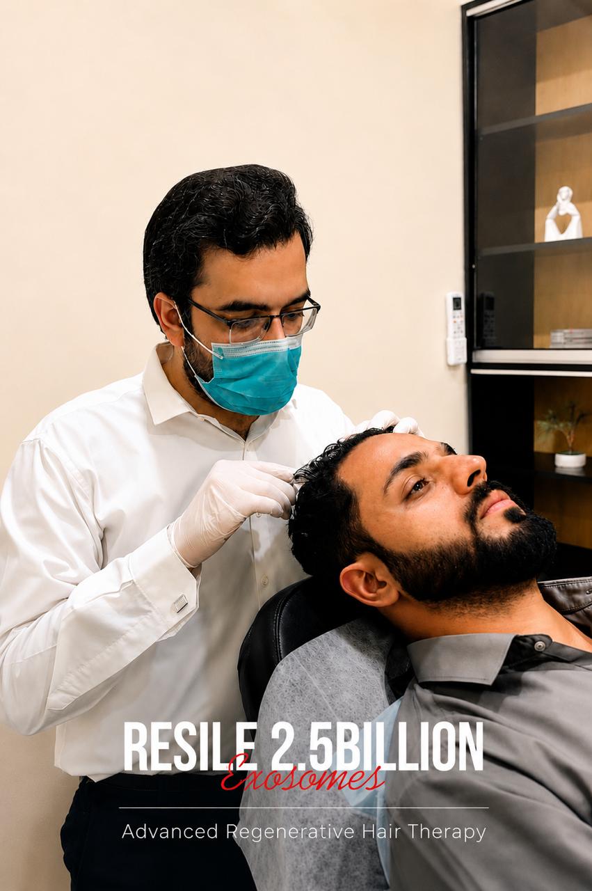 Dr. Annas performing hair restoration treatment